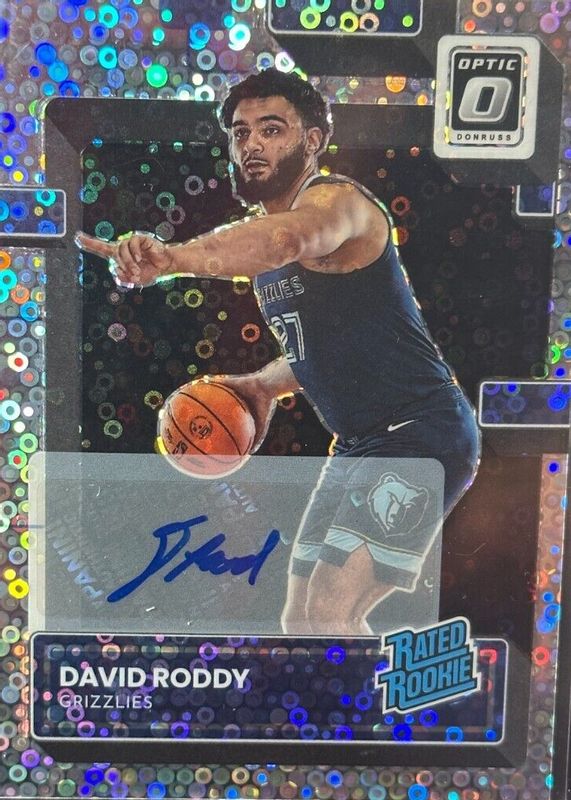 David Roddy 2022 Optic #225 Rated Rookie Signatures - Fast Break PSA 9