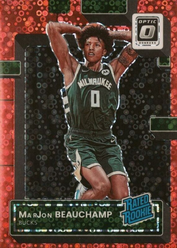 MarJon Beauchamp 2022 Optic #210 Fast Break Red /75 Rookie PSA 10