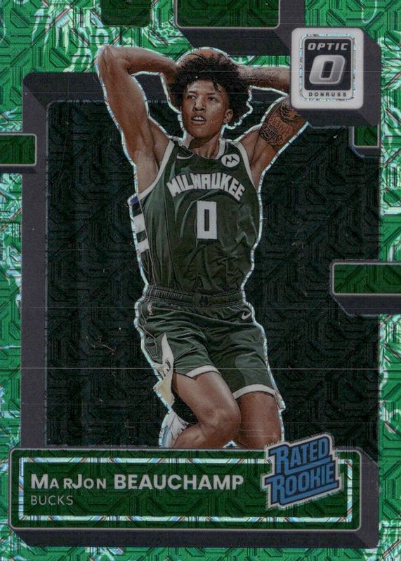 MarJon Beauchamp 2022 Optic #210 Choice Dragon /(SSP) Rookie PSA 10