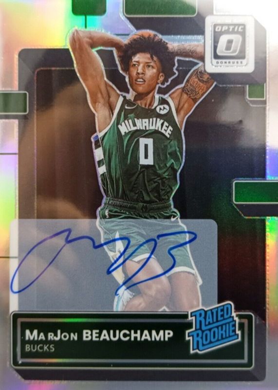 MarJon Beauchamp 2022 Optic #210 Rated Rookie Signatures - Holo PSA 10