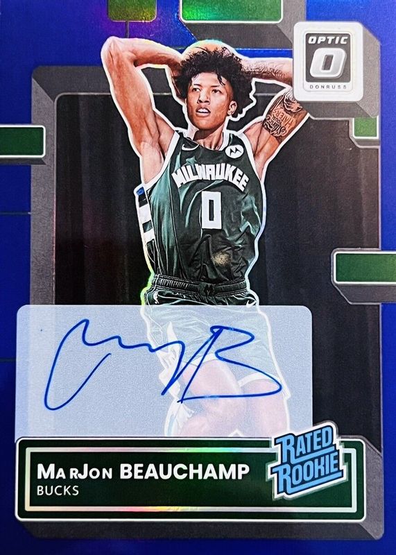 MarJon Beauchamp 2022 Optic #210 Rated Rookie Signatures - Purple PSA 10