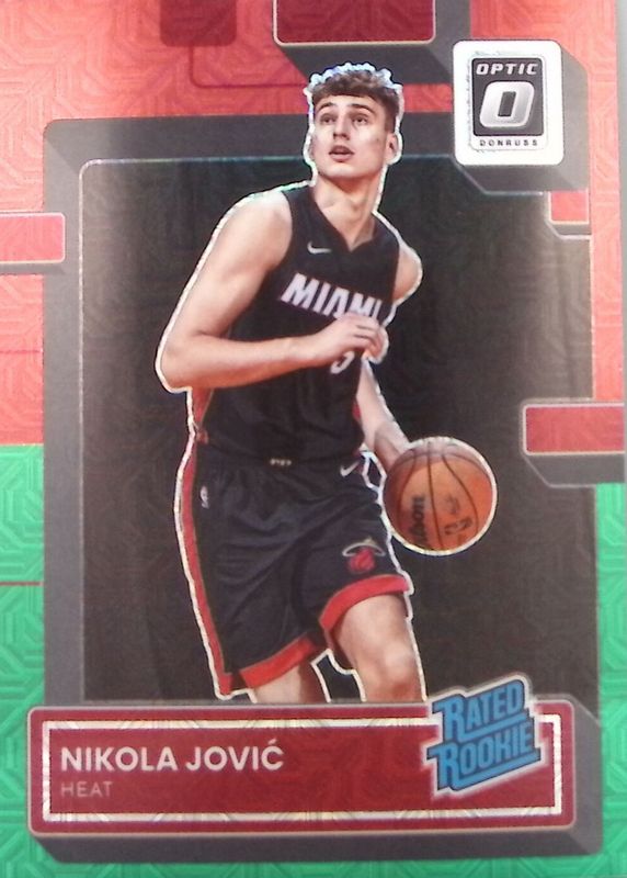 Nikola Jovic 2022 Optic #224 Choice Red & Green Rookie PSA 10