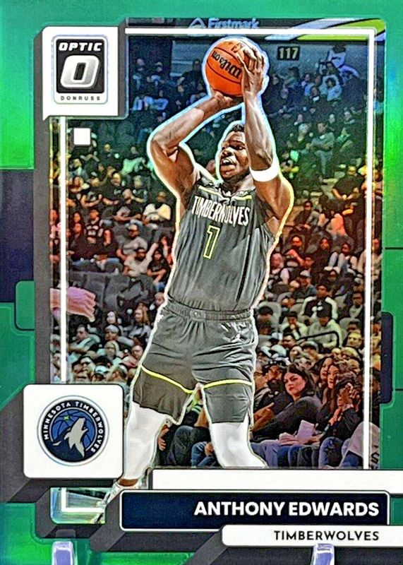 Anthony Edwards 2022 Optic #45 Green /5 PSA 10