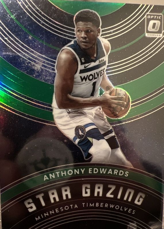 Anthony Edwards 2022 Optic #14 Star Gazing - Green /5 PSA 10