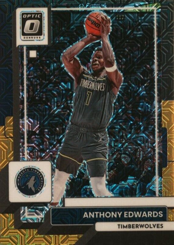 Anthony Edwards 2022 Optic #45 Choice Black Gold /8 PSA 10