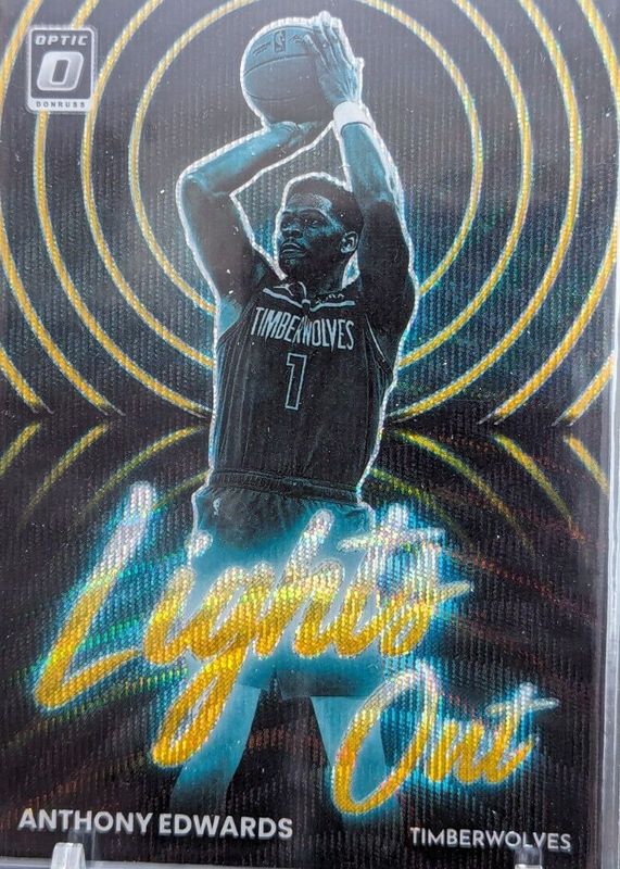 Anthony Edwards 2022 Optic #12 Lights Out - Gold Wave /10 PSA 10