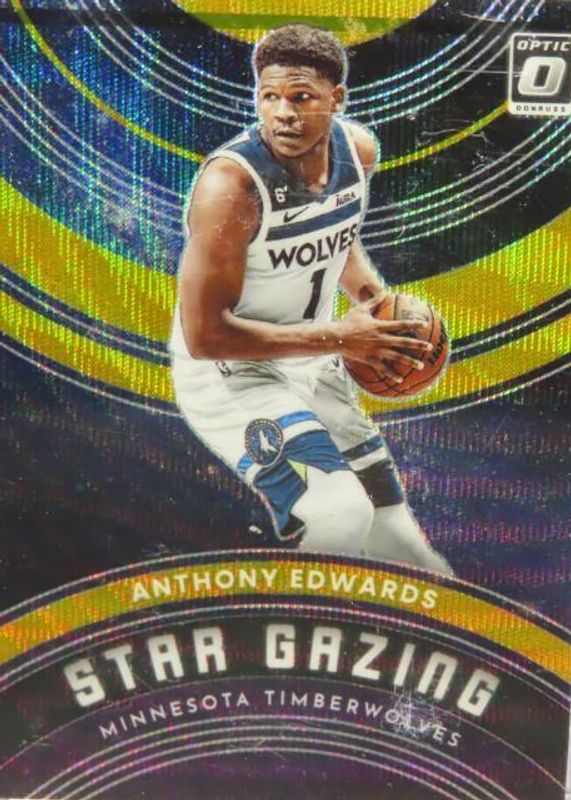 Anthony Edwards 2022 Optic #14 Star Gazing - Gold Wave /10 PSA 10