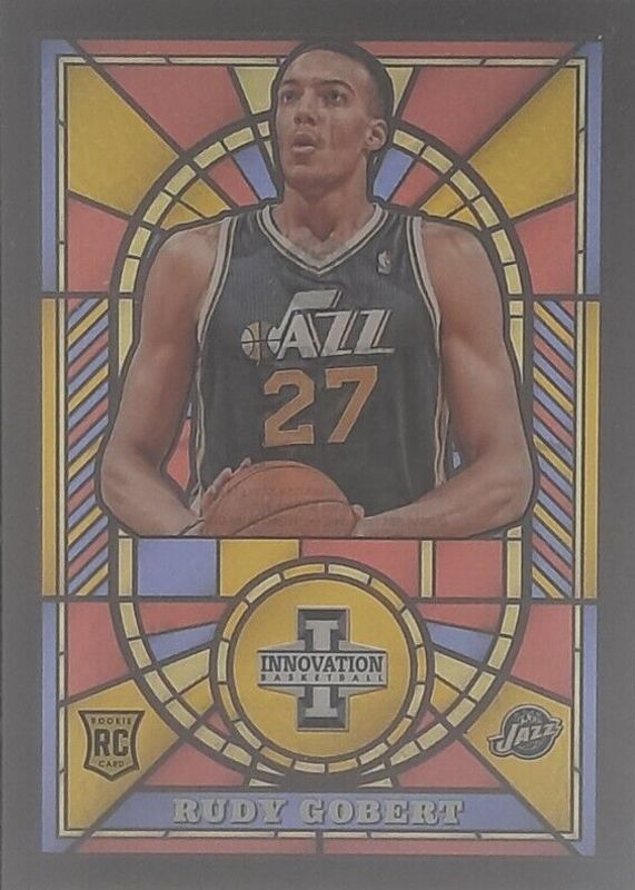 Rudy Gobert 2013 Innovation #11 Rookie Stained Glass - Gold /(SSP) Rookie SGC 9