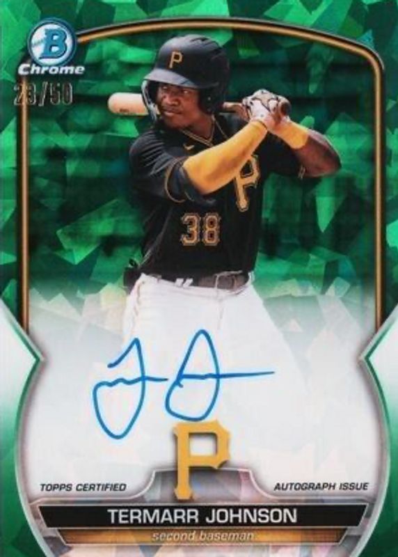 2023 Bowman Sapphire Edition #BSPA-TJ Chrome Prospect Auto - Green /50