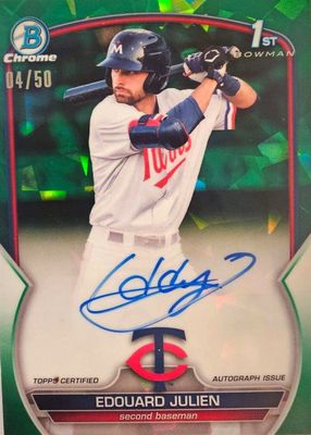 2023 Bowman Sapphire Edition #BSPA-EJ Chrome Prospect Auto - Green /50 (1st)