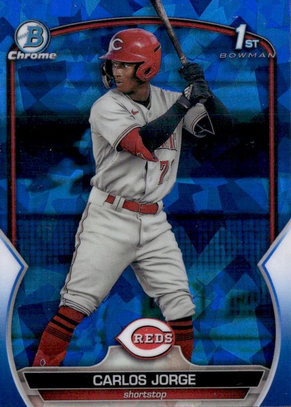 Carlos Jorge 2023 Bowman Sapphire Edition #BCP-120 Chrome Prospects (1st) RAW