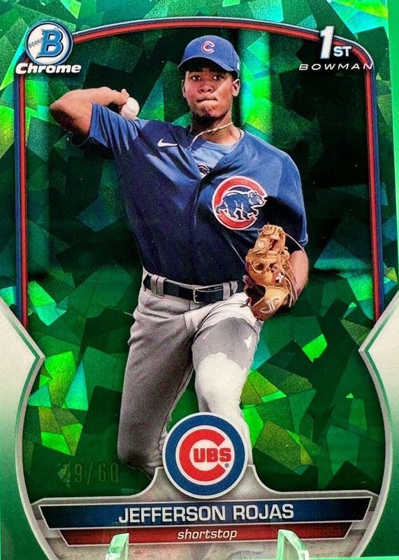 Jefferson Rojas 2023 Bowman Sapphire Edition #BCP-70 Chrome Prospects - Green /60 (1st) PSA 10