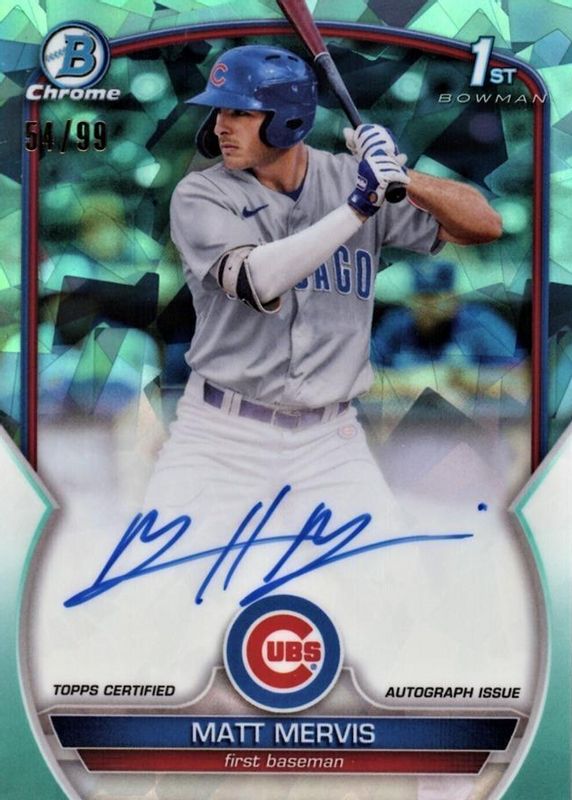 2023 Bowman Sapphire Edition #BSPA-MM Chrome Prospect Auto - Aqua /99 (1st)