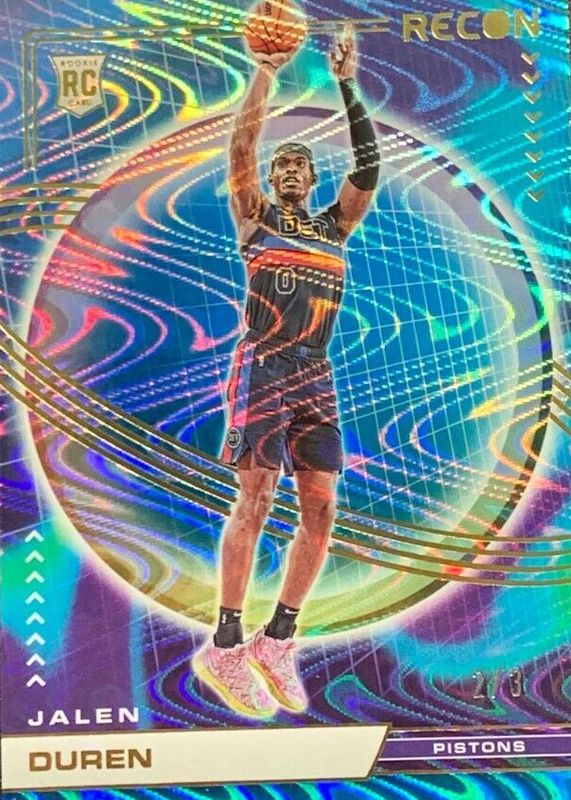 Jalen Duren 2022 Recon #234 Platinum Swirl /3 Rookie RAW