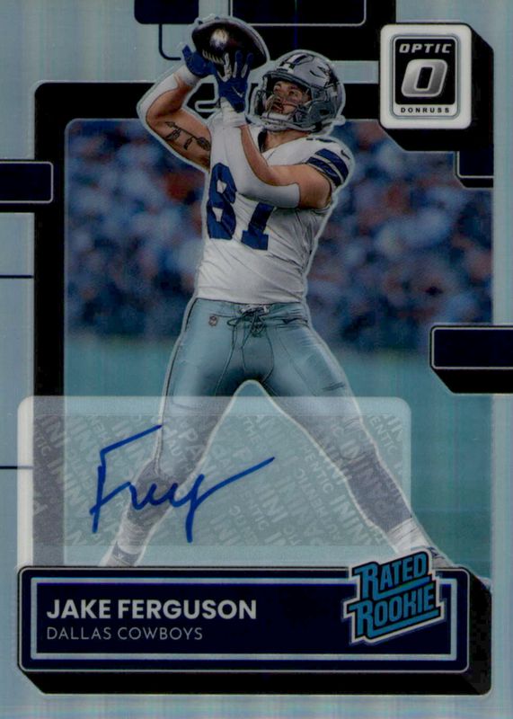 Jake Ferguson 2022 Optic #289 Rated Rookie Autographs - Holo /125 PSA 10