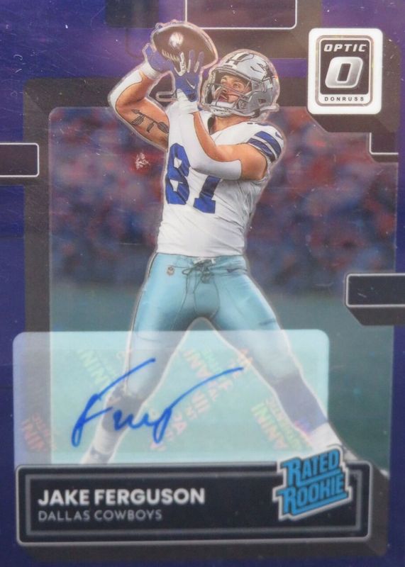 Jake Ferguson 2022 Optic #289 Rated Rookie Autographs - Purple Stars (/10) RAW