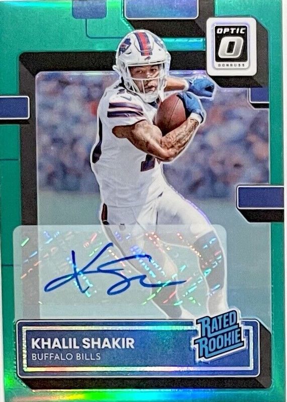 Khalil Shakir 2022 Optic #294 Rated Rookie Autographs - Green /5 RAW