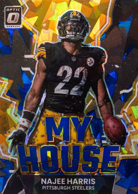 Najee Harris 2022 Optic #MH-18 My House! - Ice /15 PSA 10