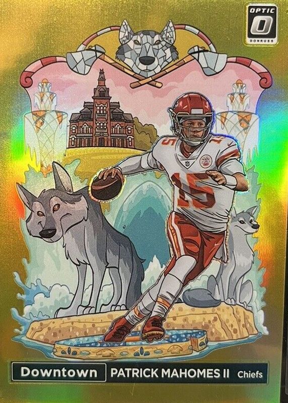Patrick Mahomes II 2022 Optic DTPM Downtown Gold /10 Price Guide