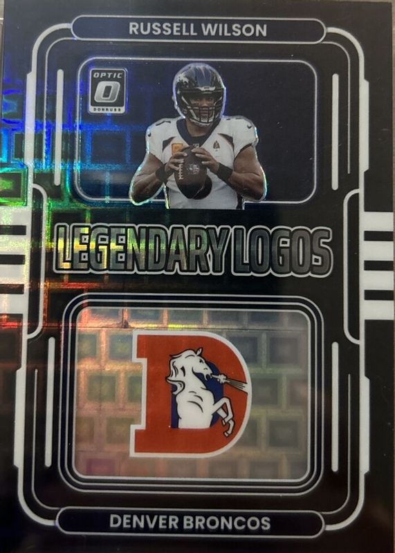 Russell Wilson 2022 Optic #LL-4 Legendary Logos - Black Pandora /25 PSA 10