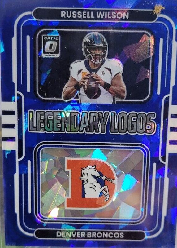 Russell Wilson 2022 Optic #LL-4 Legendary Logos - Ice /15 PSA 10