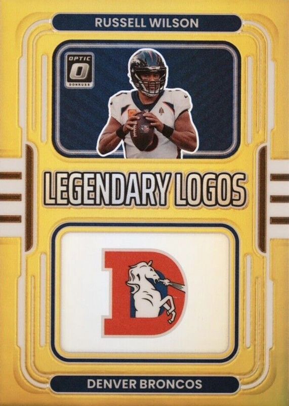 Russell Wilson 2022 Optic #LL-4 Legendary Logos - Gold /10 PSA 9