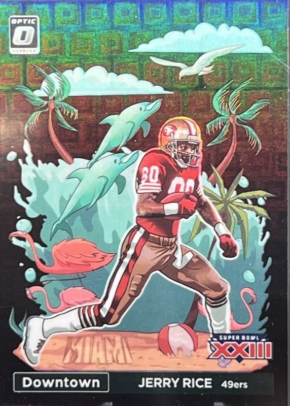 Jerry Rice 2022 Optic #SBD-JR Super Bowl Downtown - Black Pandora /25 ...