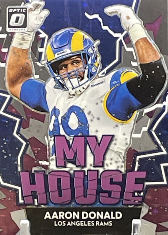 Aaron Donald 2022 Optic #MH-19 My House! - Purple Stars /25 PSA 10