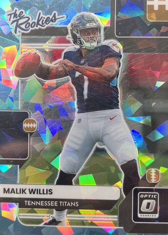 Malik Willis 2022 Optic #TR-2 The Rookies - Ice /15 PSA 10