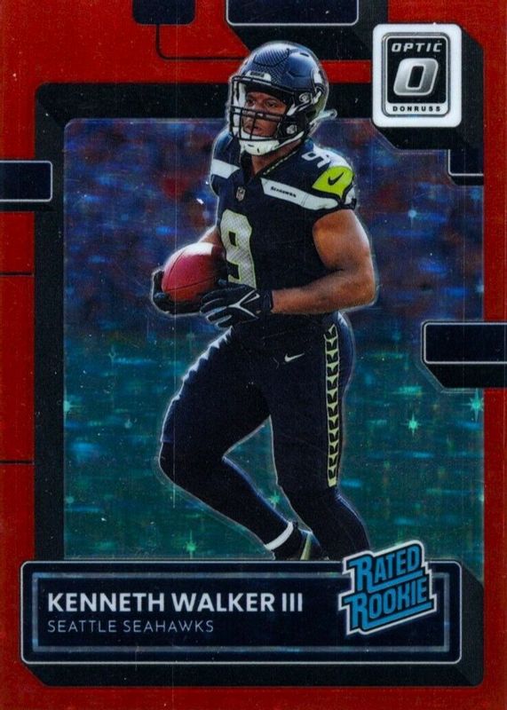 Kenneth Walker III 2022 Optic #218 Red Stars /(SSP) Rookie RAW