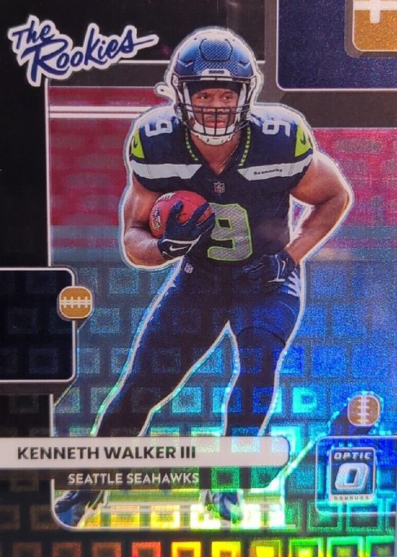 Kenneth Walker III 2022 Optic #TR-18 The Rookies - Black Pandora /25 RAW