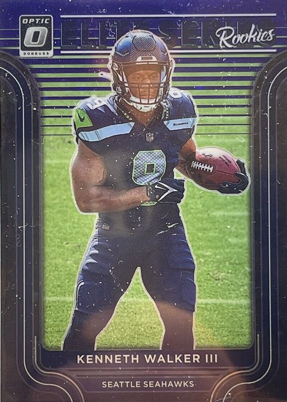 Kenneth Walker III 2022 Optic #ESR-16 The Elite Series Rookies - Purple Stars /25 Rookie SGC 9.5