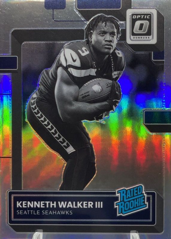 Kenneth Walker III 2022 Optic #218 Holo Variation Rookie PSA 9