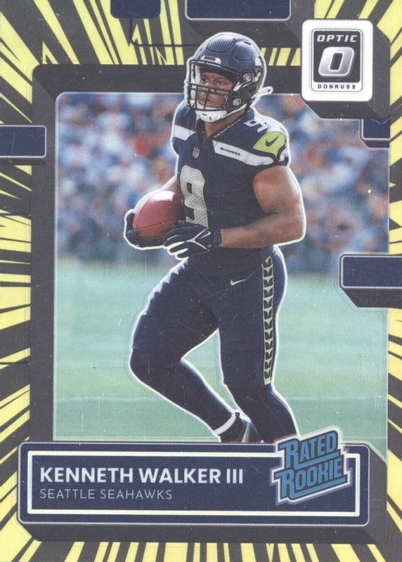 Kenneth Walker III 2022 Optic #218 Electricity /65 Rookie PSA 10