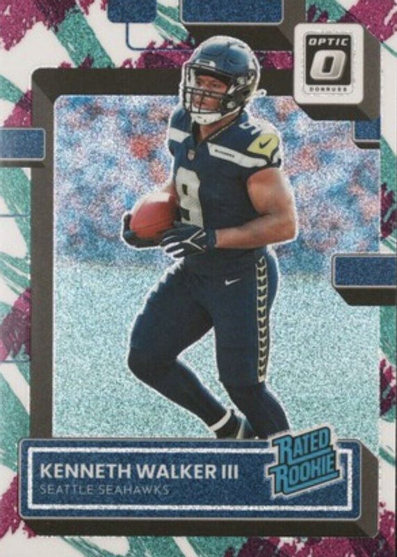 Kenneth Walker III 2022 Optic #218 Jazz /(SSP) Rookie PSA 10