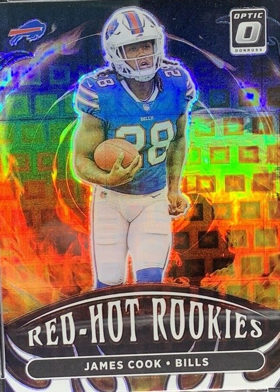 James Cook 2022 Optic #RHR-6 Red Hot Rookies - Black Pandora /25 Rookie PSA 10