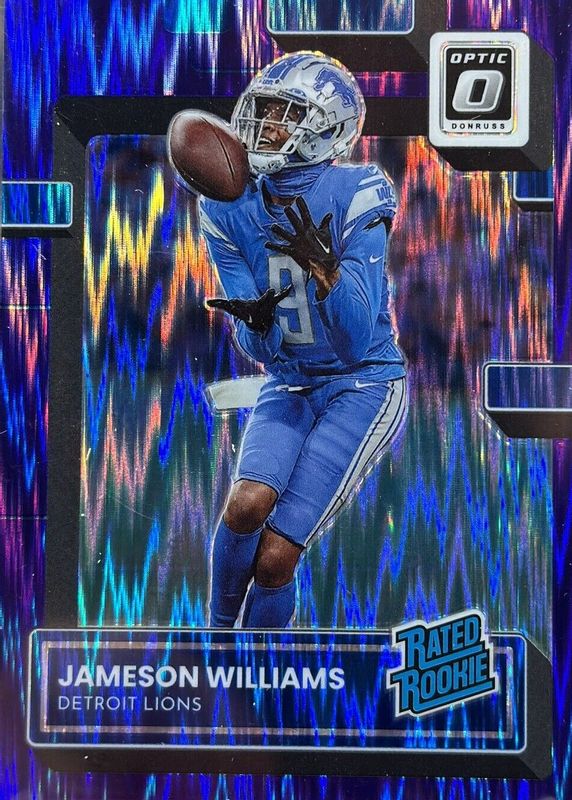 Jameson Williams 2022 Optic #208 Purple Shock Rookie PSA 10