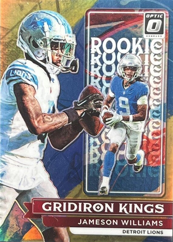 Jameson Williams 2022 Optic #RGK-7 Rookie Gridiron Kings - Gold /10 PSA 10