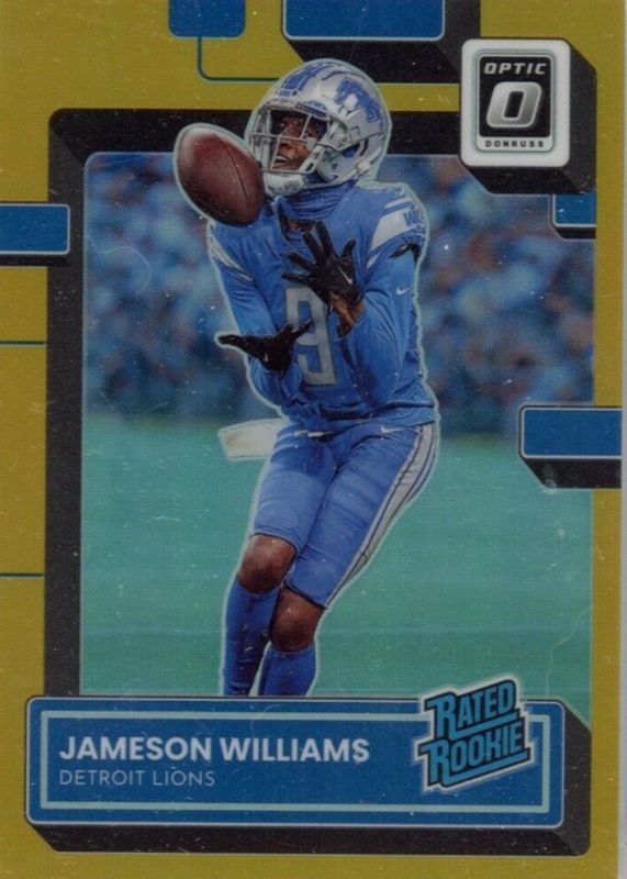 Jameson Williams 2022 Optic #208 Gold /10 Rookie PSA 10