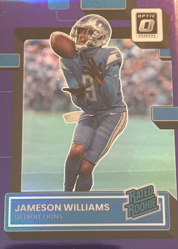 Jameson Williams 2022 Optic #208 Purple /50 Rookie PSA 10