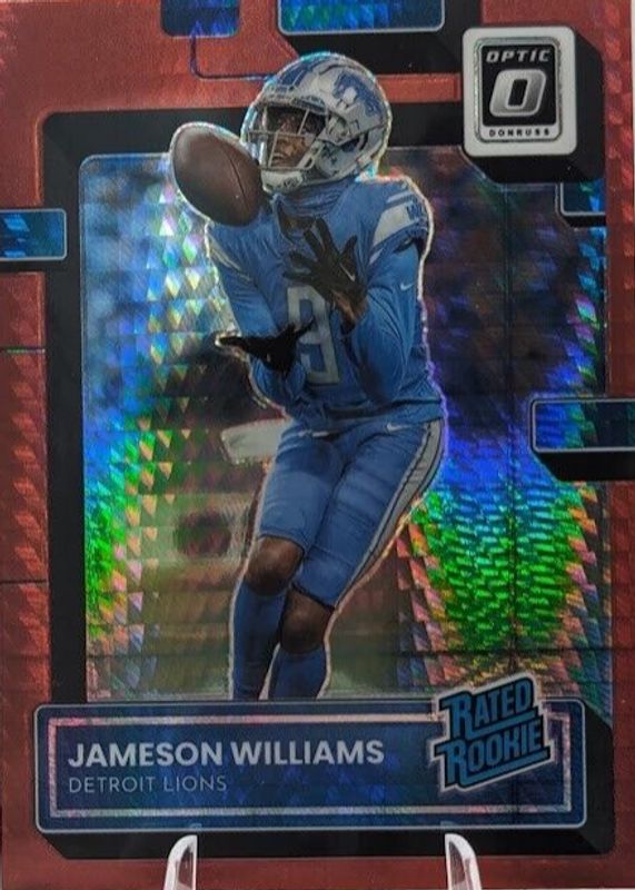 Jameson Williams 2022 Optic #208 Red Hyper Rookie PSA 10