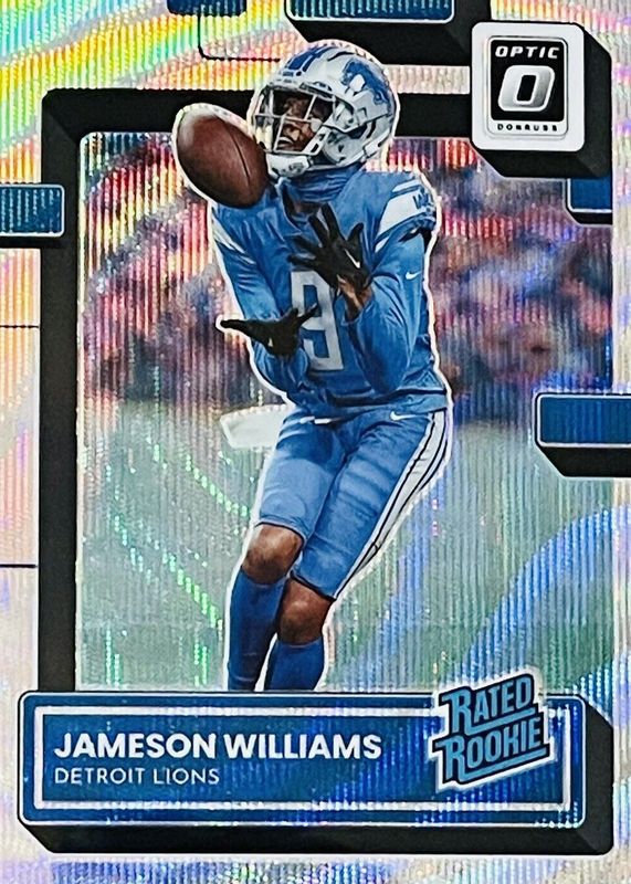 Jameson Williams 2022 Optic #208 Wave /300 Rookie PSA 10