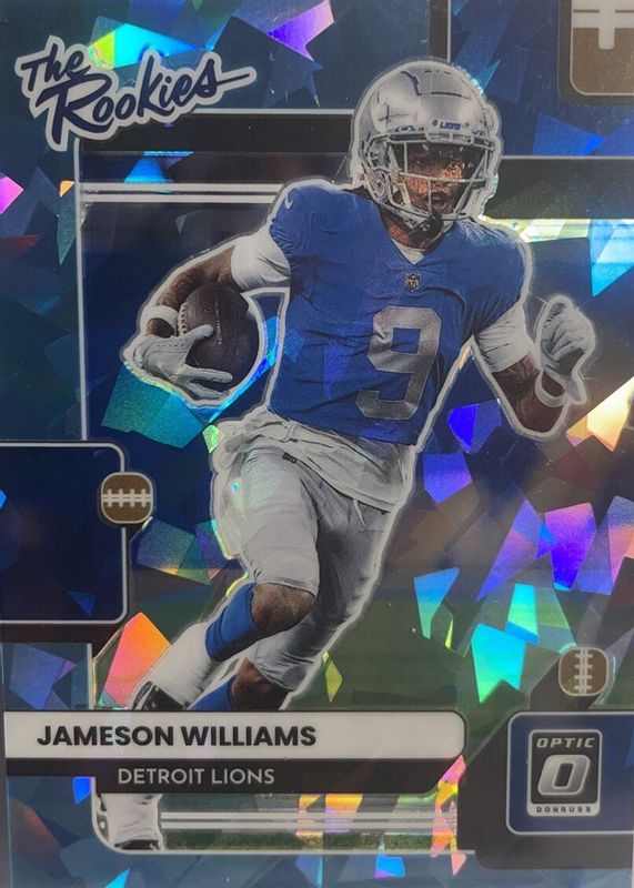 Jameson Williams 2022 Optic #TR-11 The Rookies - Ice /15 PSA 10