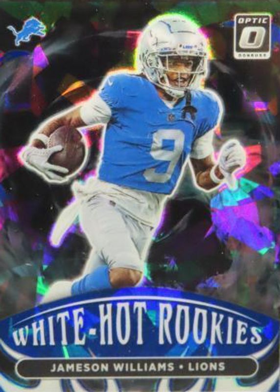 Jameson Williams 2022 Optic #WHR-4 White Hot Rookies - Ice /15 Rookie SGC 9.5