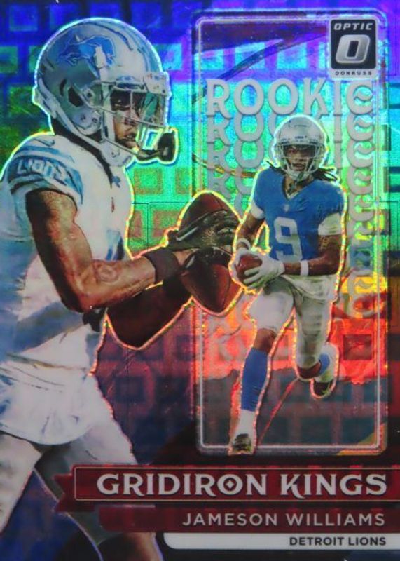 Jameson Williams 2022 Optic #RGK-7 Rookie Gridiron Kings - Black Pandora /25 PSA 10