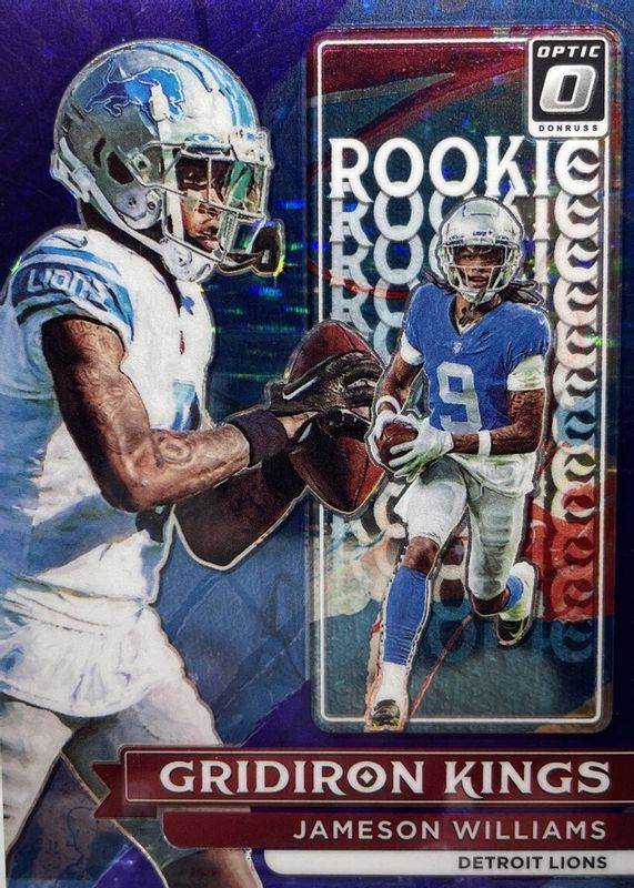 Jameson Williams 2022 Optic #RGK-7 Rookie Gridiron Kings - Purple Stars /25 Rookie SGC 10