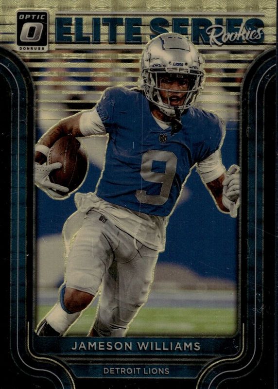 Jameson Williams 2022 Optic #ESR-10 The Elite Series Rookies - Gold Vinyl /1 PSA 10