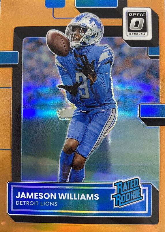 Jameson Williams 2022 Optic #208 Orange /199 Rookie PSA 10