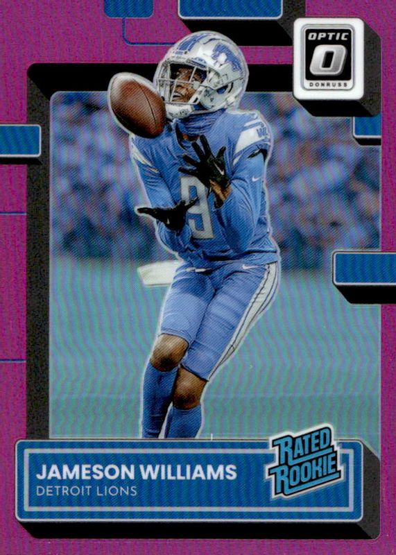 Jameson Williams 2022 Optic #208 Pink Rookie PSA 10