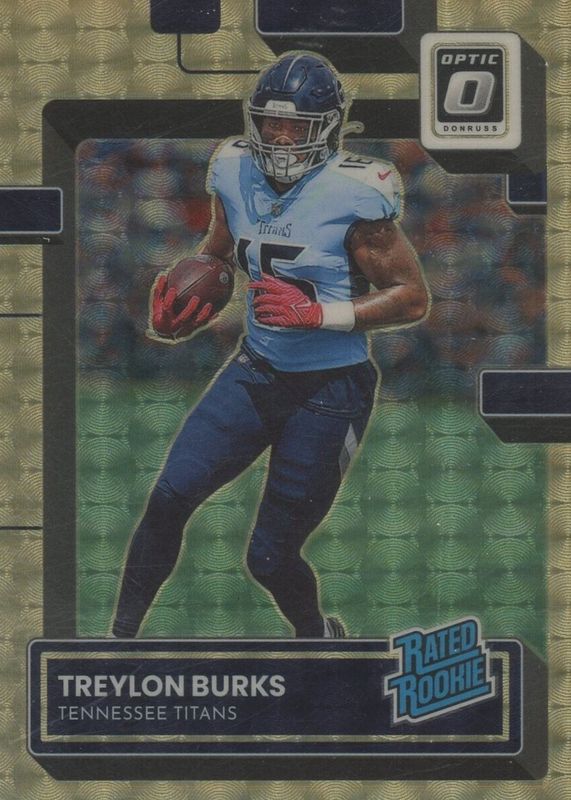 Treylon Burks 2022 Optic #212 Gold Vinyl /1 Rookie PSA 10